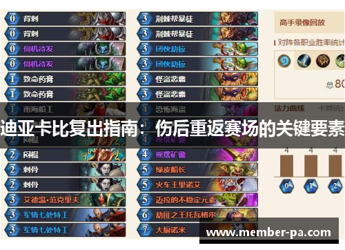 迪亚卡比复出指南：伤后重返赛场的关键要素